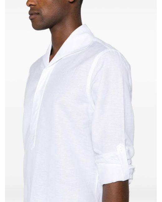 Sease Overhemd Met Gespreide Kraag in het White voor heren