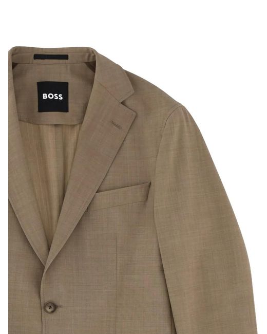 Boss Brown Blazer À Poche Plaquée for men