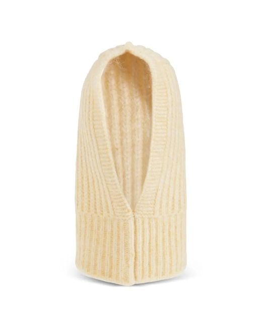 A.P.C. White Laura Ribbed-Knit Balaclava