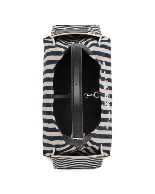 Marc Jacobs White The Belted Canvas Striped Tote Bag