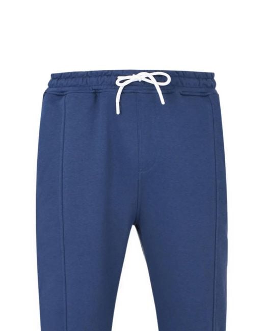 Exit Society Blue Embroidered Drawstring Track Pants for men