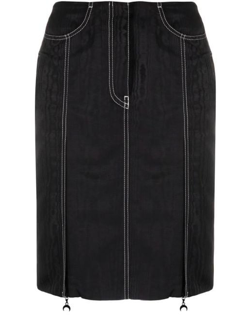 MARINE SERRE Black Crescent-Moon Pendant Skirt