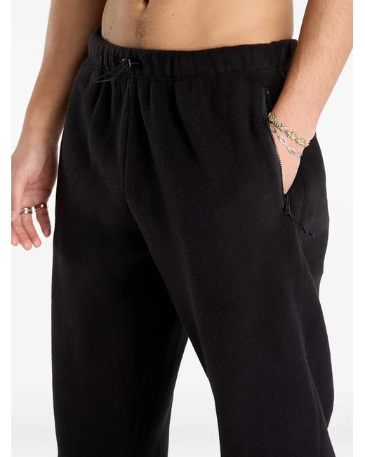 PATTA Black Sherpa Fleece Track Pants for men