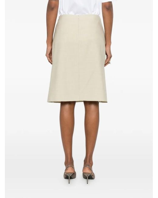 Calvin Klein Mini-Rok Met Zijsplit in het Natural