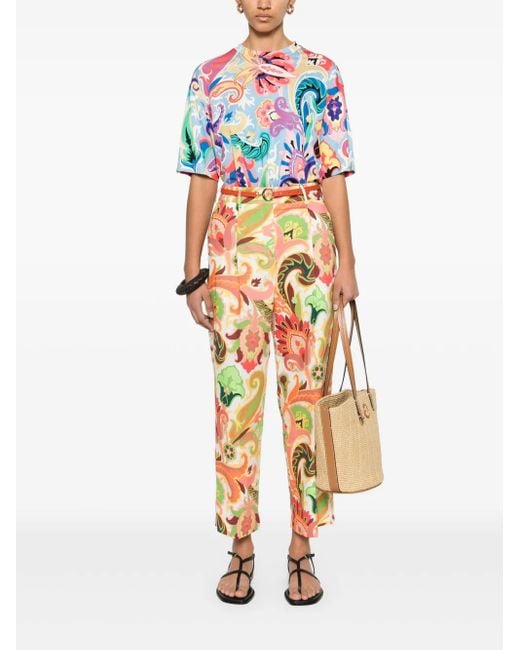 Etro White Comfortable Viscose Blend Tee