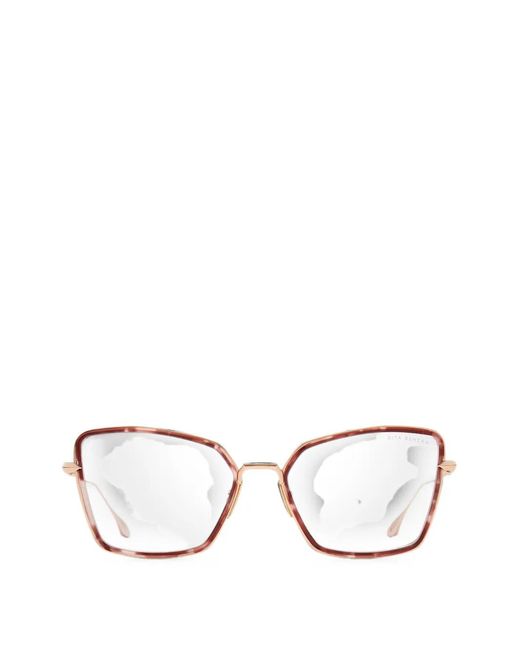 Dita Eyewear White Behcka Geometric-Frame Glasses