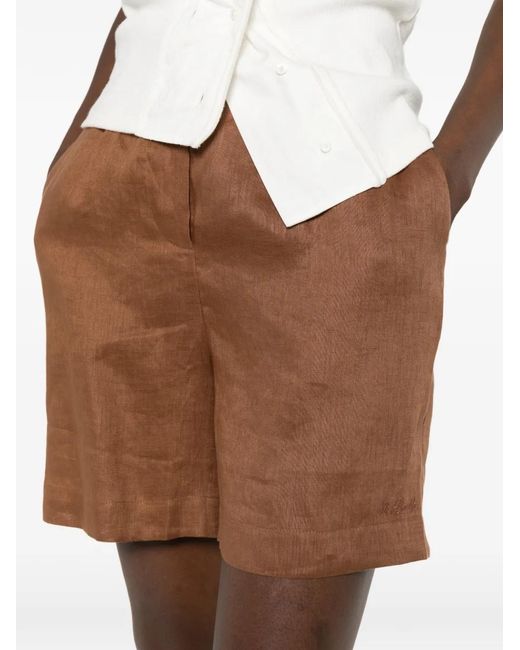 Mc2 Saint Barth Brown Maggy Elasticated-Waistband Shorts