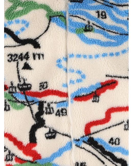 Napapijri Blue Graphic-Print Fleece Jacket for men