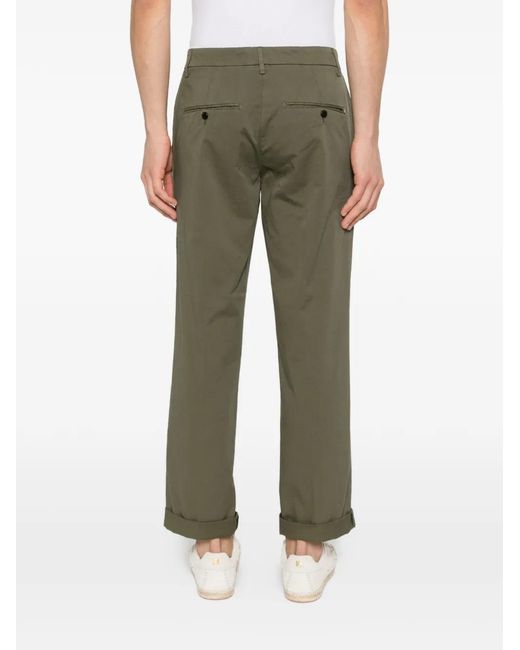Dondup Green Cuffed Trousers for men