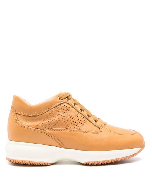 Hogan Orange Interactive Leather Sneakers