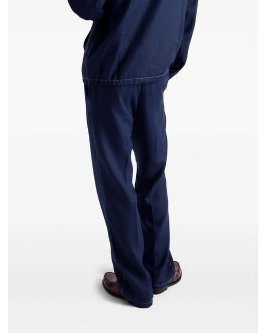 Prada Blue Linen Trousers for men