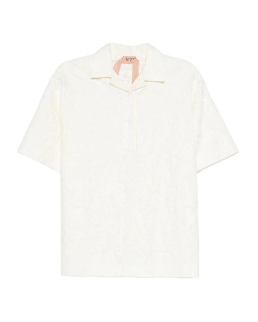 N°21 White Textured Top