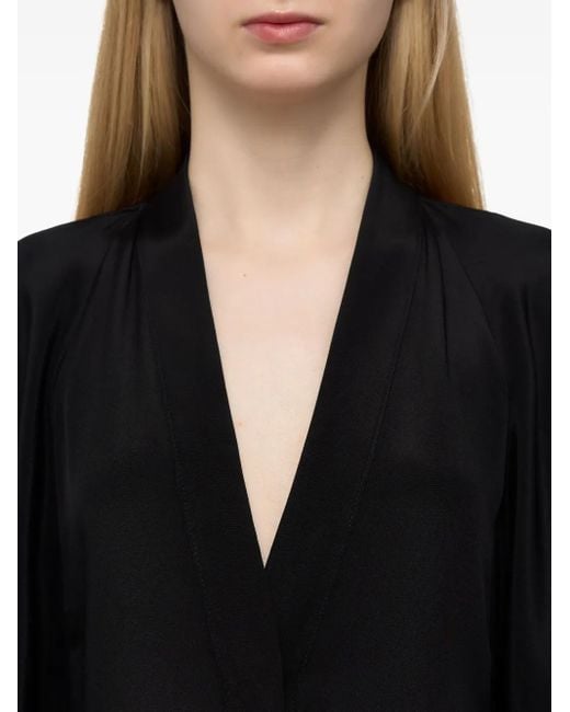 Max Mara Maxi-Jurk Met Wijde Mouwen En V-Hals in het Black