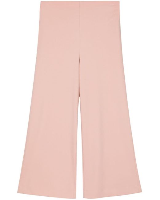 Harris Wharf London Pink High-waisted Flared Trousers