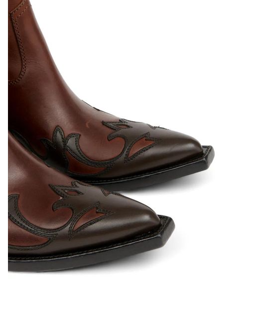 Maison Margiela Brown Heel-Less Western Knee Boots