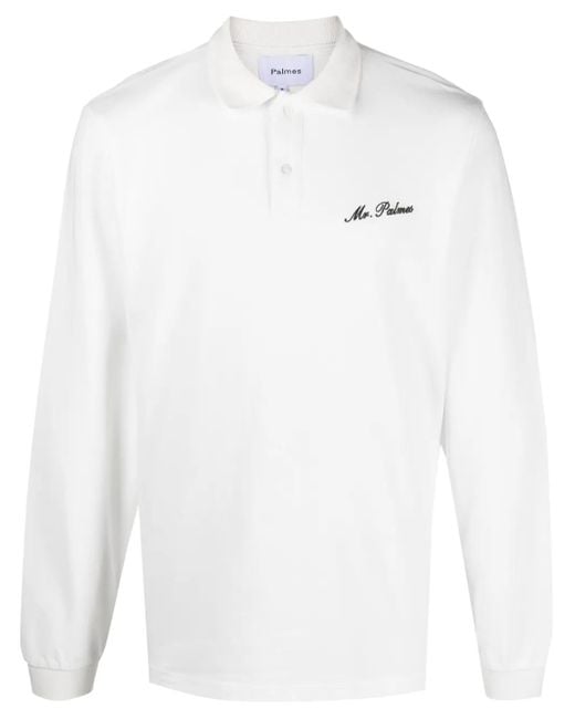 Polo À Logo Brodé Palmes pour homme en coloris White