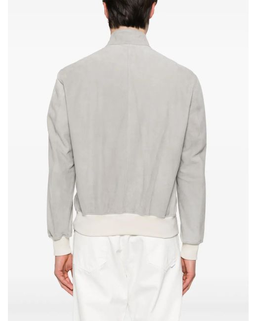 Eleventy Gray Suede Jacket for men