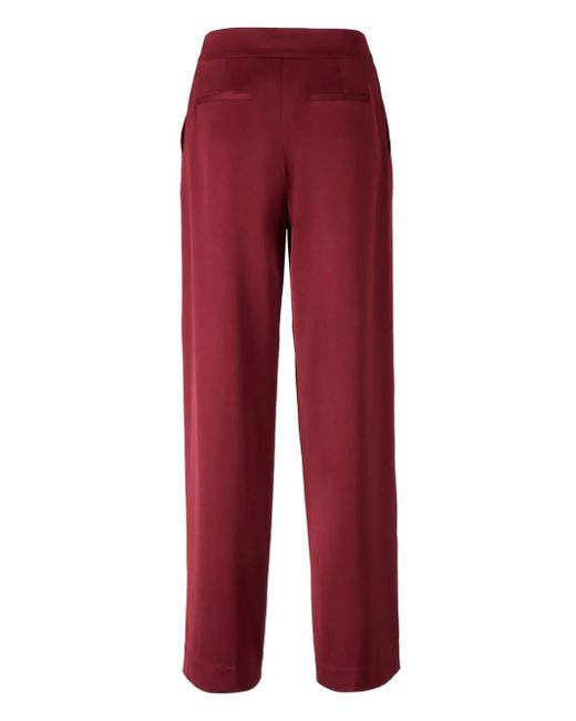 Jonathan Simkhai Red Pleated Wool Trousers