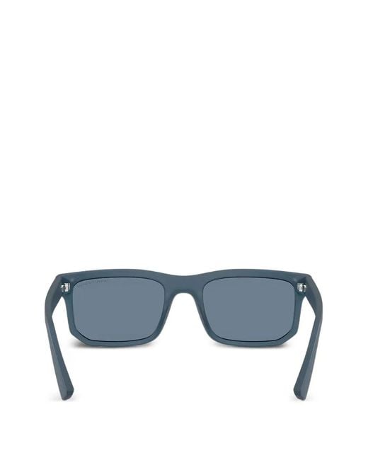 ARMANI EXCHANGE Blue Lunettes De Soleil À Monture Rectangulaire for men