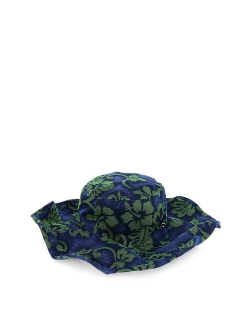 DSquared² Blue Floral-Pattern Hat