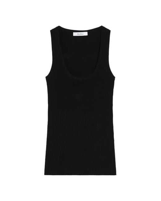 Max Mara Black Ghiro Ribbed Tank Top