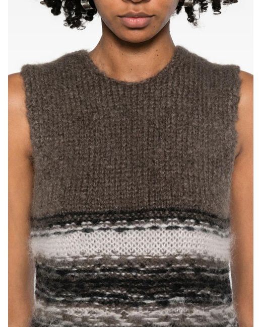 Our Legacy Gray Striped Fair-Isle Top