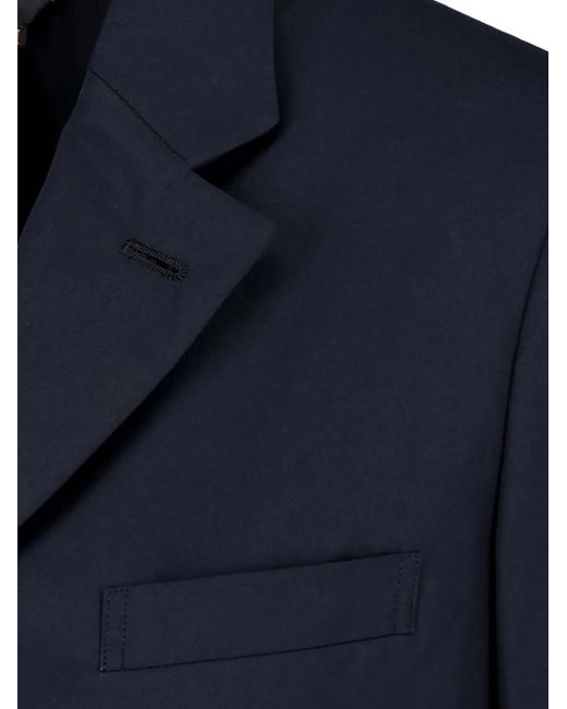 Comme des Garçons Blue Ruffled-Trim Single-Breasted Blazer