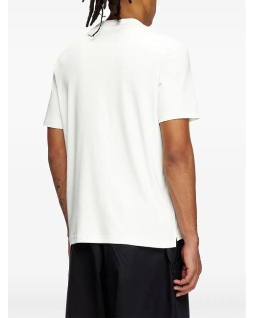 DIESEL White T-Shirt With Adjustable Slits for men