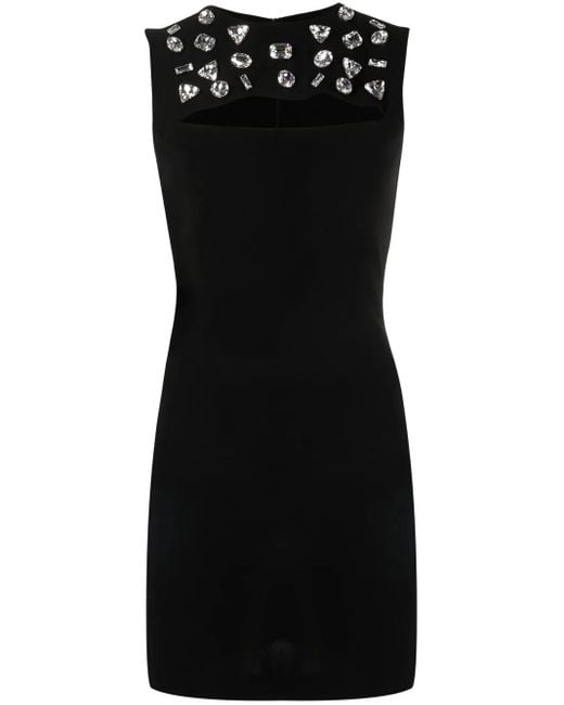 DSquared² Black Crystal-Embellished Sleeveless-Dress