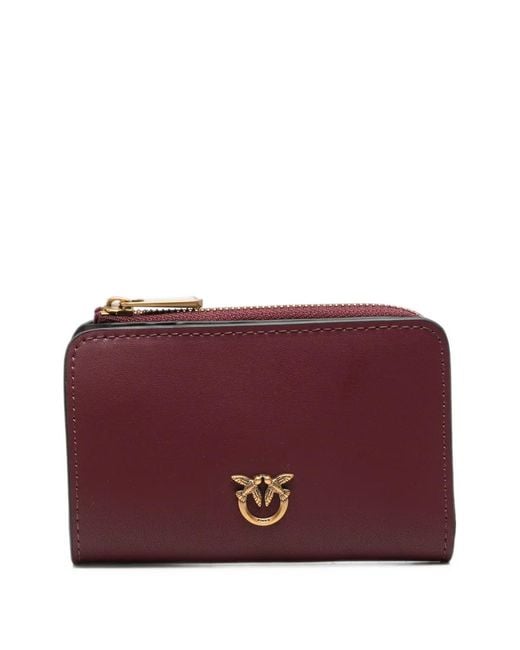Pinko Purple Mini Love Birds Leather Wallet