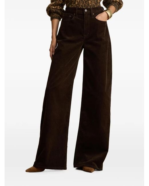 Ralph Lauren Purple Corduroy Wide-Leg Trousers