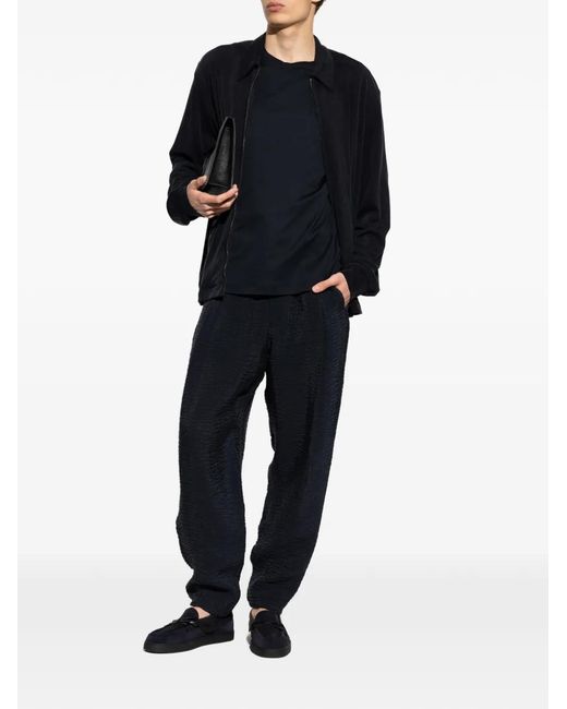 Giorgio Armani Blue Zip-Up Collared Jacket for men
