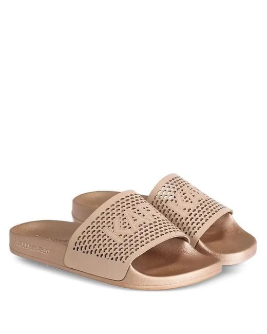 Karl Lagerfeld Women's Brown Logo Slides