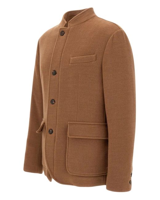 Eleventy Brown Button-Fastening Jacket for men