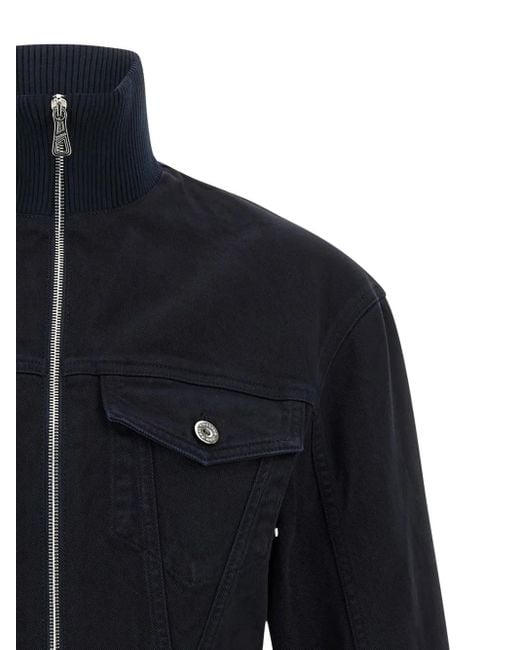 Jean Paul Gaultier Black Slit Denim Jacket