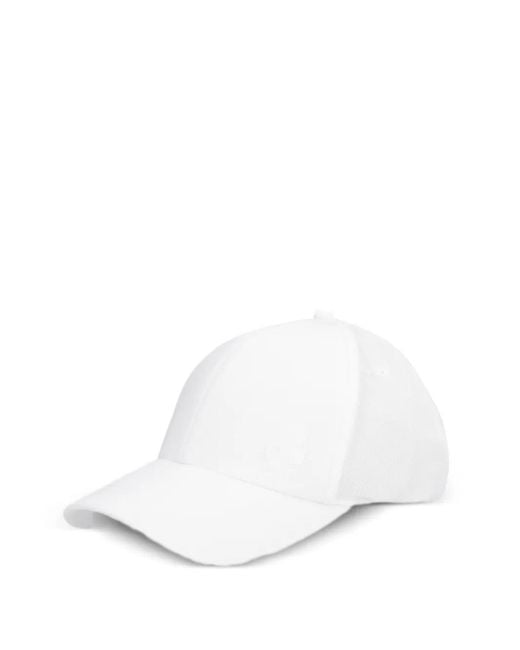 Karl Lagerfeld White Logo-Embroidered Baseball Cap for men