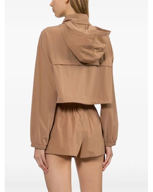 AAPE BY A BATHING AP Brown Logo-Patched Cropped Jacket
