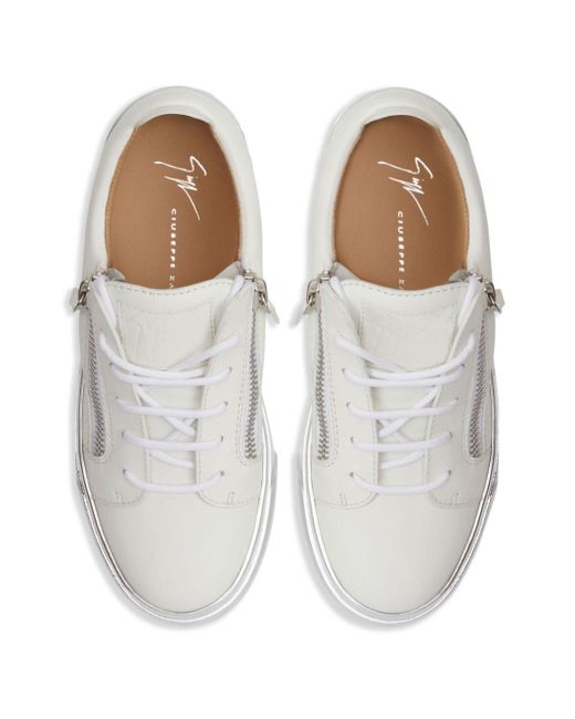 Giuseppe Zanotti White Gail Leather Sneakers
