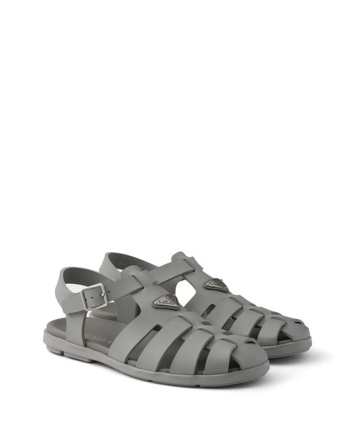 Prada Gray Strappy Sandals for men