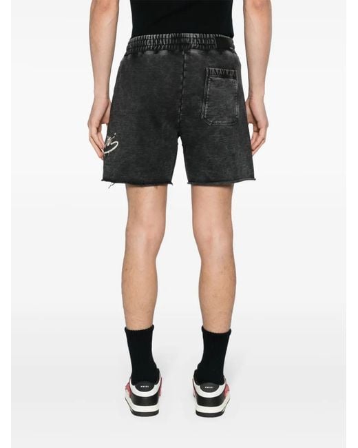 Amiri Black Filigree Cotton Track Shorts for men