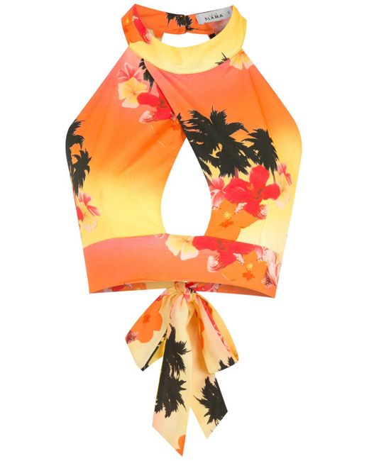Amir Slama Orange Halter Neck Blouse