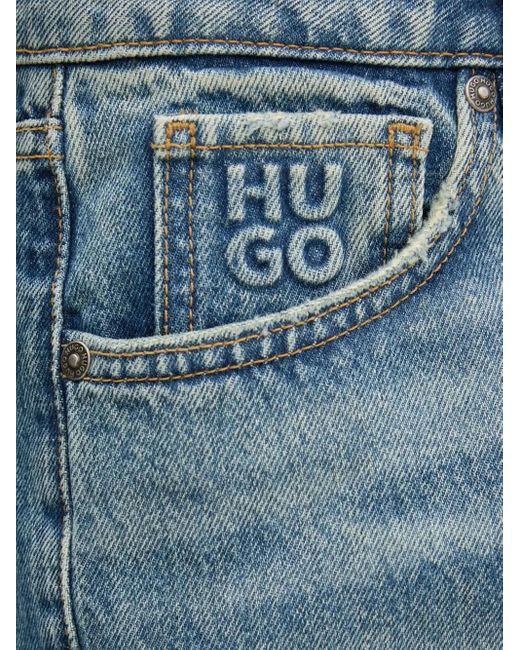 HUGO Blue Logo-Embossed Jeans