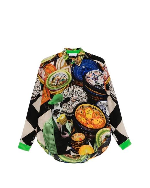 The Artistylist Black Graphic-Print Long-Sleeve Shirt