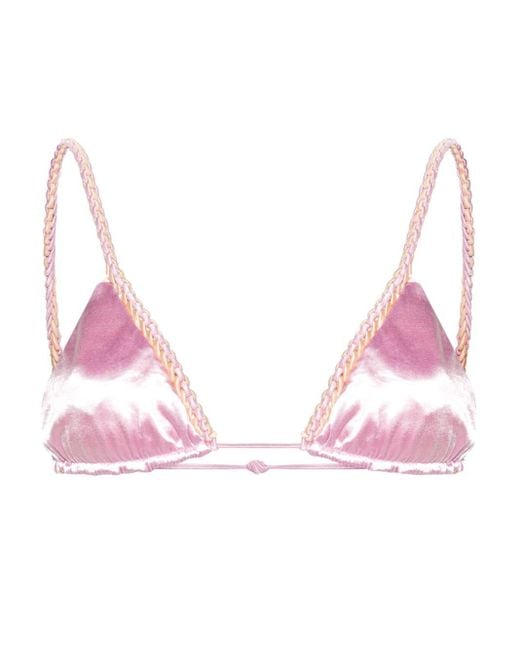 Top de bikini Exclusive con diseño triangular Isa Boulder de color Pink