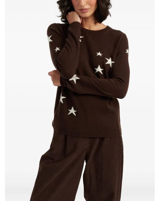 Chinti & Parker Brown Star-Intarsia Sweater