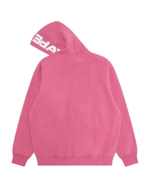 Aape By A Bathing Ape Pink Logo-Detail Zip-Up Hoodie for men