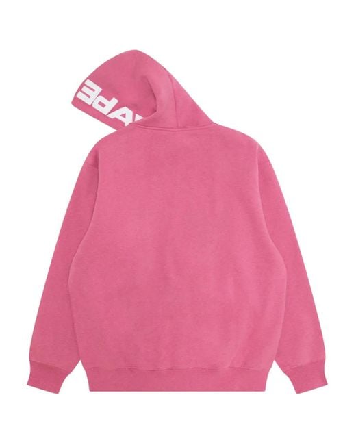 Aape By A Bathing Ape Pink Logo-Detail Zip-Up Hoodie for men