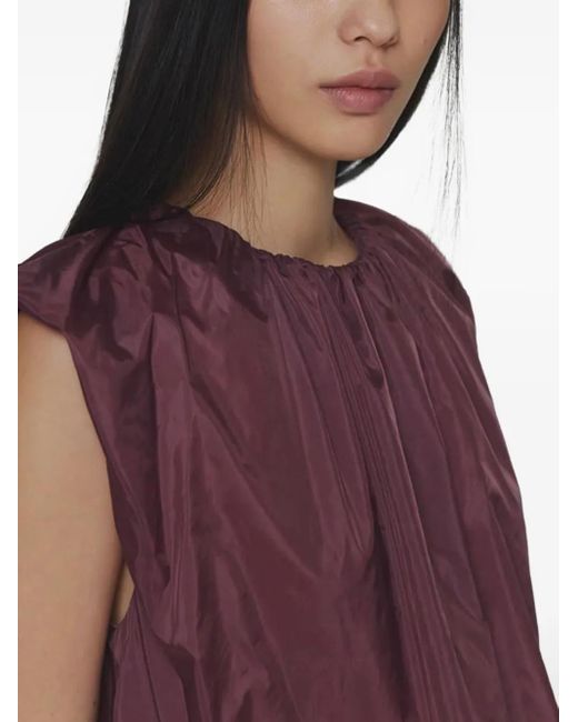 Amomento Purple Ruched-Detailing Top