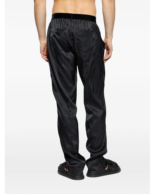 Tom Ford Black Polka-Dot Pajama Bottoms for men