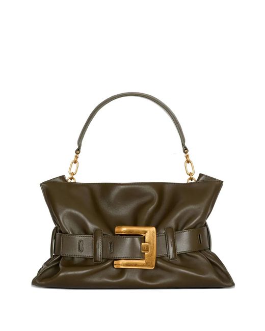 Balmain Metallic Medium Anthem Leather Shoulder Bag